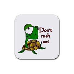 Turtle Joke Rubber Coaster (square)  by Valentinaart