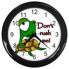 Turtle Joke Wall Clocks (black) by Valentinaart