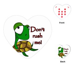 Turtle Joke Playing Cards (heart)  by Valentinaart