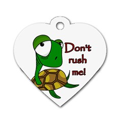 Turtle Joke Dog Tag Heart (one Side) by Valentinaart