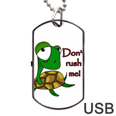 Turtle Joke Dog Tag Usb Flash (one Side) by Valentinaart