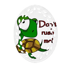 Turtle Joke Oval Filigree Ornament (2-side) 