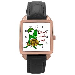 Turtle Joke Rose Gold Leather Watch 