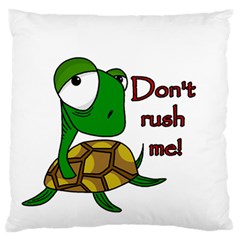 Turtle Joke Large Flano Cushion Case (two Sides) by Valentinaart