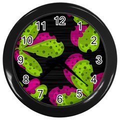 Decorative Leafs  Wall Clocks (black)