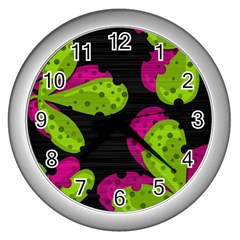 Decorative Leafs  Wall Clocks (silver) 