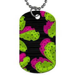 Decorative Leafs  Dog Tag (two Sides) by Valentinaart