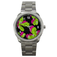 Decorative Leafs  Sport Metal Watch