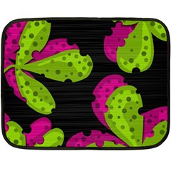 Decorative Leafs  Double Sided Fleece Blanket (mini) 