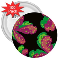 Colorful Leafs 3  Buttons (100 Pack) 