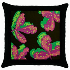 Colorful Leafs Throw Pillow Case (black)