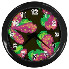 Colorful Leafs Wall Clocks (black)