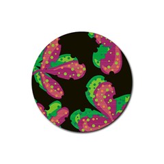 Colorful Leafs Rubber Round Coaster (4 Pack) 