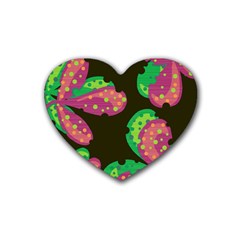 Colorful Leafs Rubber Coaster (heart) 