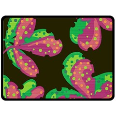 Colorful Leafs Fleece Blanket (large) 