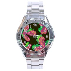 Colorful Leafs Stainless Steel Analogue Watch