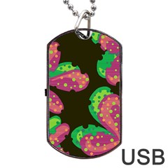 Colorful Leafs Dog Tag Usb Flash (one Side) by Valentinaart