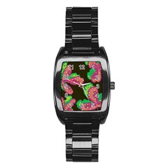 Colorful Leafs Stainless Steel Barrel Watch