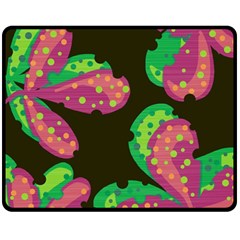 Colorful Leafs Double Sided Fleece Blanket (medium) 