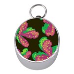 Colorful leafs Mini Silver Compasses Front