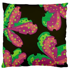 Colorful Leafs Large Flano Cushion Case (one Side)