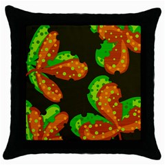 Autumn Leafs Throw Pillow Case (black)