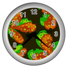 Autumn Leafs Wall Clocks (silver) 