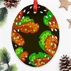 Autumn Leafs Oval Filigree Ornament (2-side) 