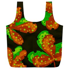 Autumn Leafs Full Print Recycle Bags (l)  by Valentinaart