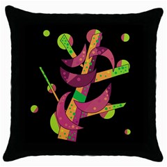 Moon Tree Throw Pillow Case (black)