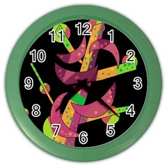 Moon Tree Color Wall Clocks