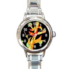 Orange Moon Tree Round Italian Charm Watch