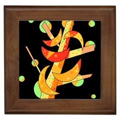 Orange Moon Tree Framed Tiles