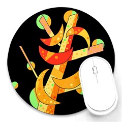 Orange Moon Tree Round Mousepads