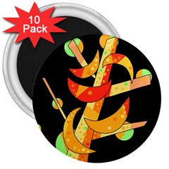 Orange Moon Tree 3  Magnets (10 Pack) 