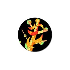 Orange Moon Tree Golf Ball Marker by Valentinaart