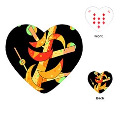 Orange Moon Tree Playing Cards (heart) 