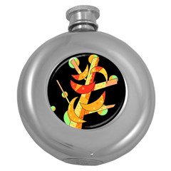 Orange Moon Tree Round Hip Flask (5 Oz)