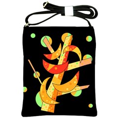 Orange Moon Tree Shoulder Sling Bags