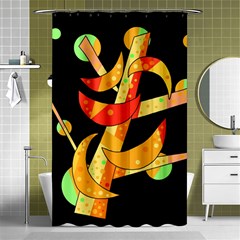 Orange Moon Tree Shower Curtain 48  X 72  (small)  by Valentinaart