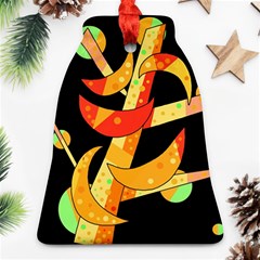 Orange Moon Tree Bell Ornament (2 Sides)