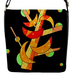 Orange Moon Tree Flap Messenger Bag (s)