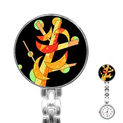 Orange Moon Tree Stainless Steel Nurses Watch by Valentinaart