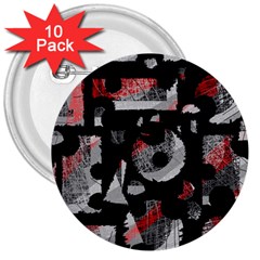 Red Shadows 3  Buttons (10 Pack)  by Valentinaart