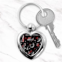 Red Shadows Key Chains (heart)  by Valentinaart