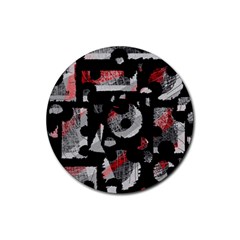 Red Shadows Rubber Coaster (round)  by Valentinaart