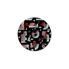 Red Shadows Golf Ball Marker