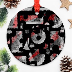 Red Shadows Round Ornament (two Sides) 