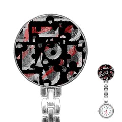 Red Shadows Stainless Steel Nurses Watch