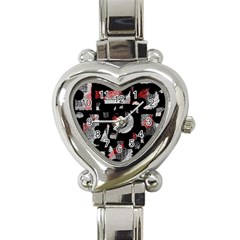 Red Shadows Heart Italian Charm Watch